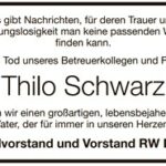 Wir gedenken unserem verstorbenem Mitglied, Jugendbetreuer und Freund Thilo Schwarz